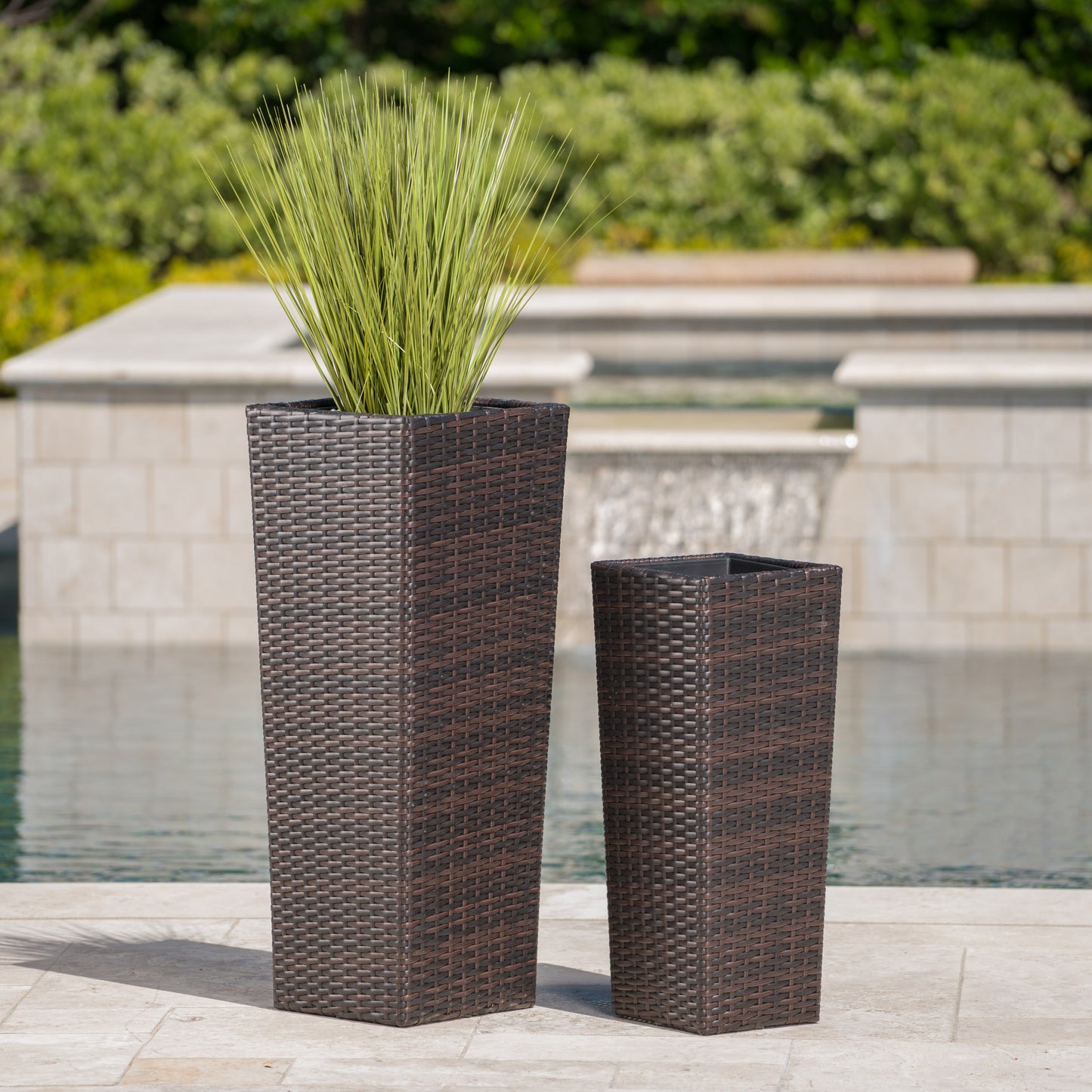 Rattan FLOWER POT - BROWN