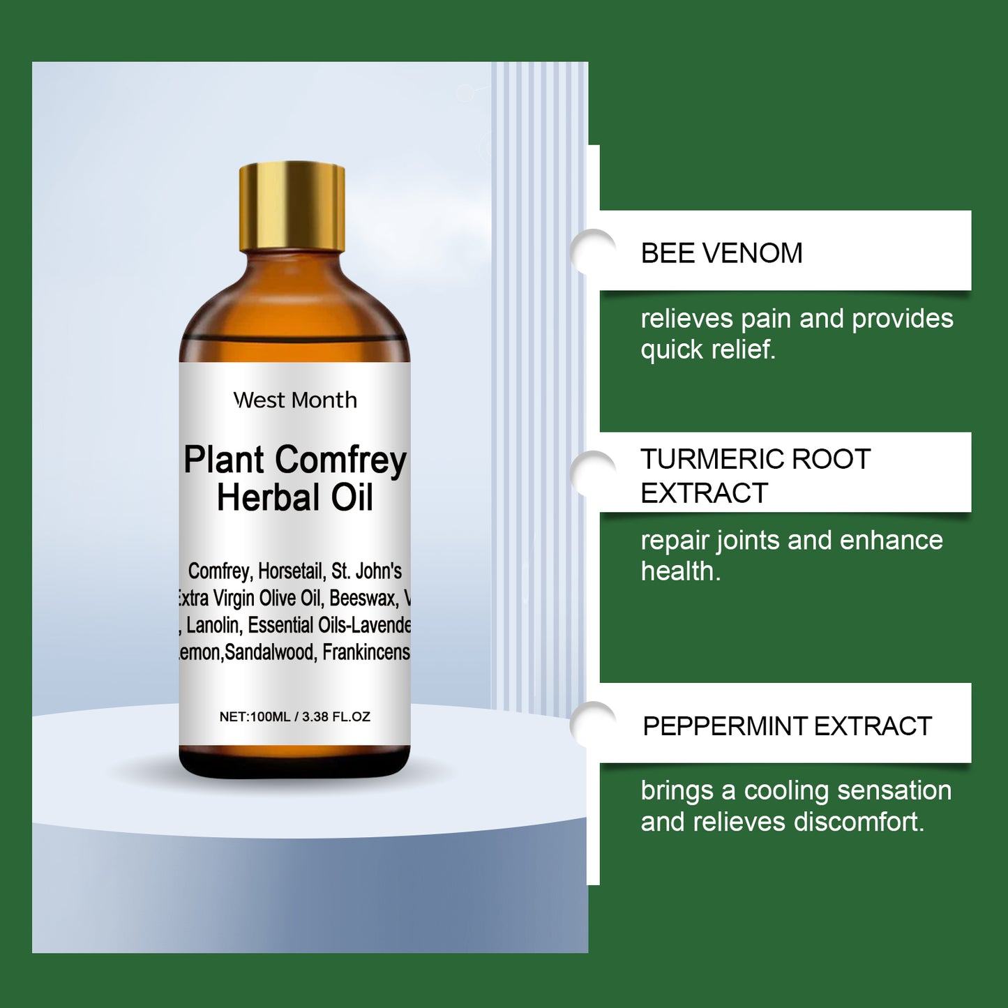 Herbal Joint Massage Oil - 100ml Moisturizing Essential Oil Blend