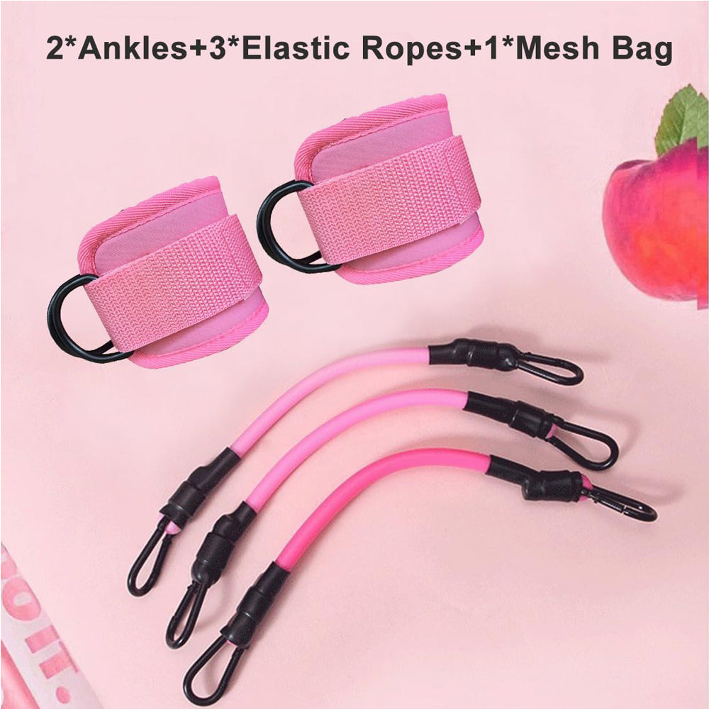 Adjustable Ankle Resistance Bands with Cuffs for Home Gym Workouts