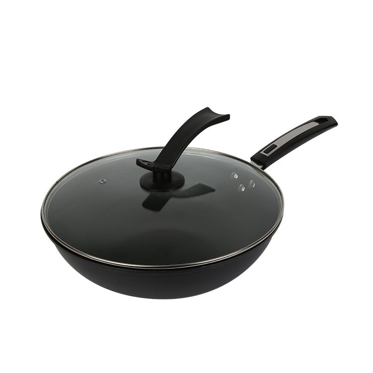 Non-Stick Iron Wok with Double Bottom - 30cm, 32cm, 34cm Sizes