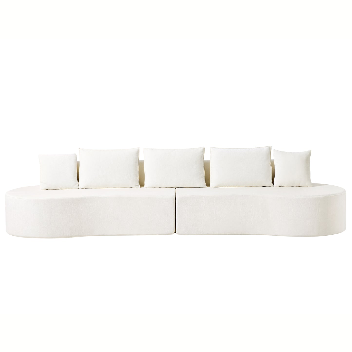 138.6 Modern Curved Modular Sectional Sofa With High-Density Fully