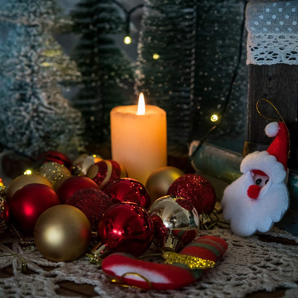 Christmas Decorative Ball Gift Box Set - 50pcs 4cm Hand-Painted Holiday Ornaments