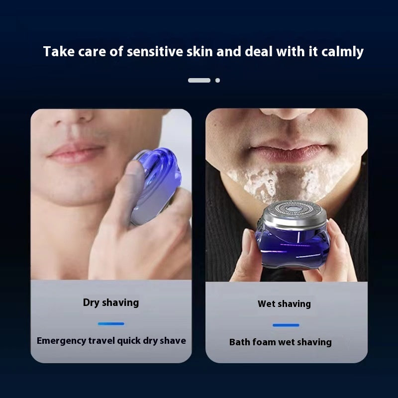 Rechargeable Portable Men Shaver with Washable Cutter Head - Travel Grooming