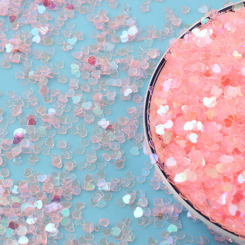 Iridescent Heart-Shaped Sequin Garment Accessories 500g Bulk Pack