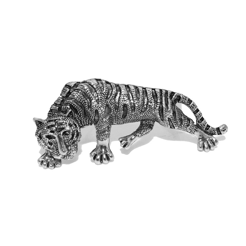 Vintage Tiger Napkin Ring for Hotel Table Setting - Gold & Silver