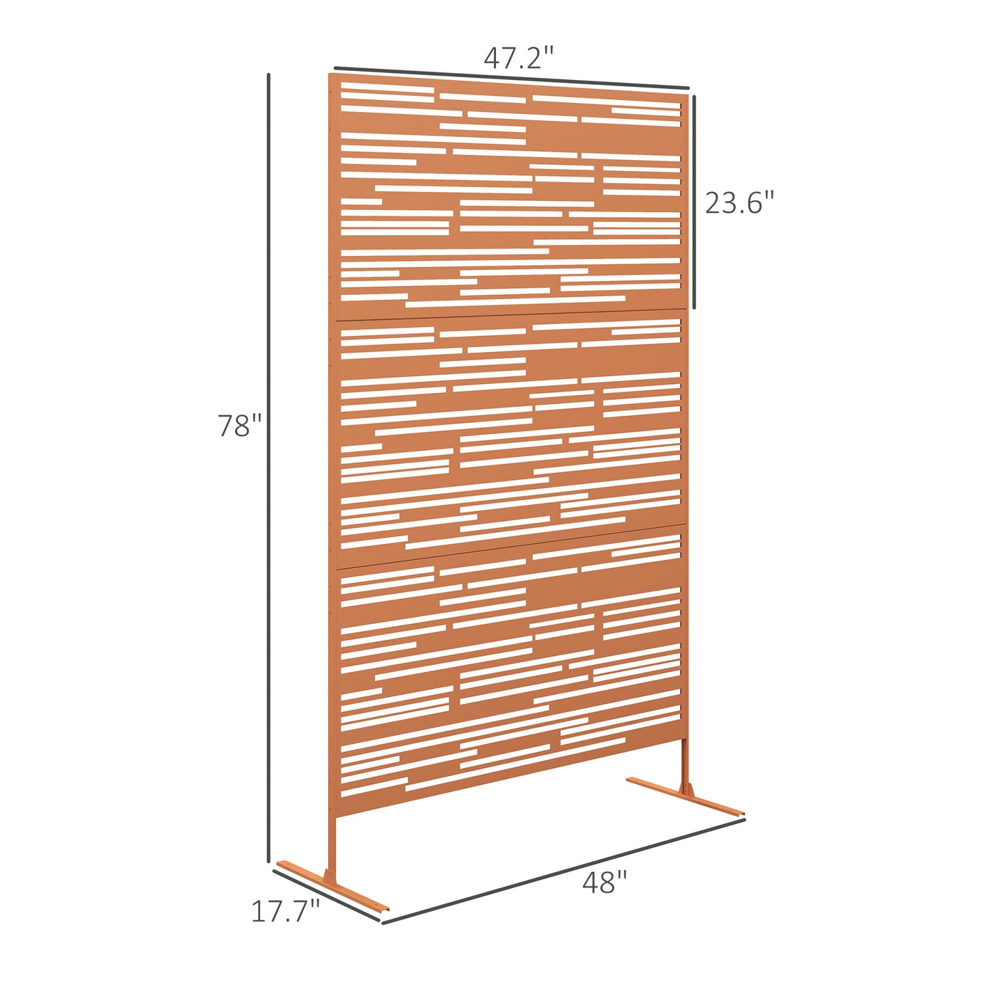 Metal Outdoor Privacy Screen - 78" H x 48" W - Brown