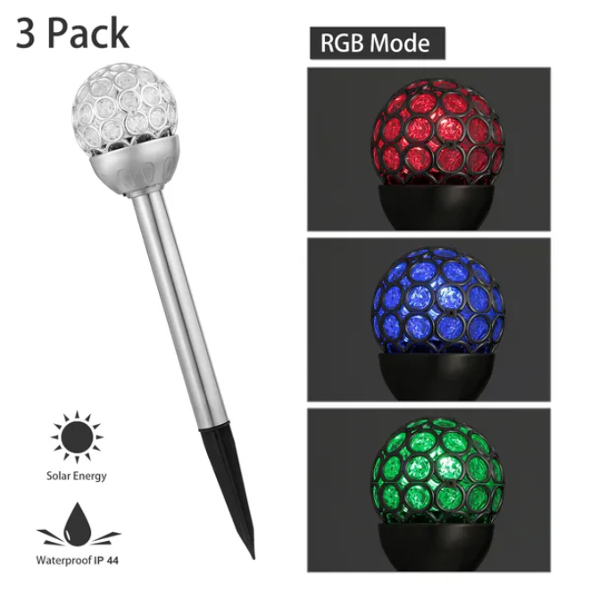 Outdoor Solar LED Garden Lights - Waterproof RGB Landscape Decor Lamp Set