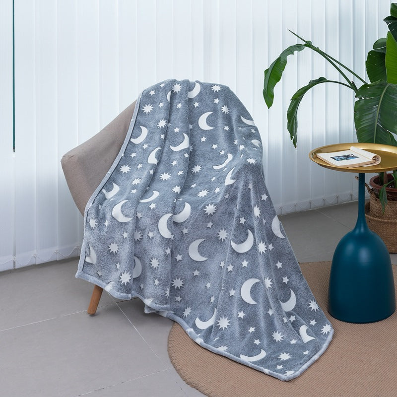 Double Sided Flannel Glow-in-the-Dark Blanket Fluorescent Bedding Set - Multiple Colors