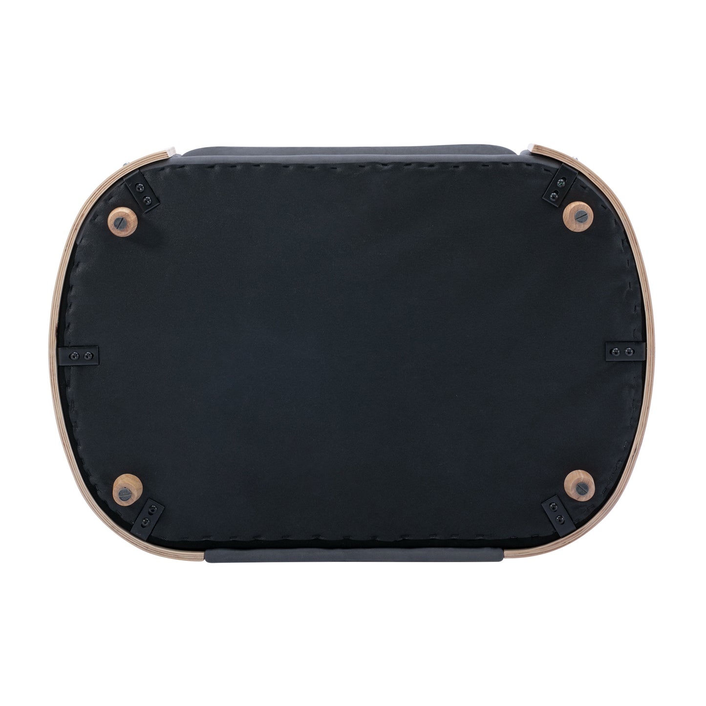 Large Scandinavian Style Elevated Dog Bed with Velvet Cushion and Solid Wood Legs