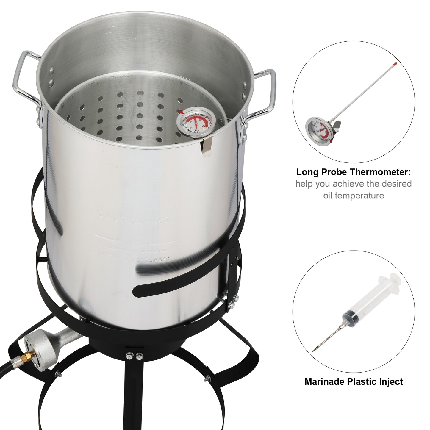 30QT Turkey Fryer & 10QT Fish Pot Set - Outdoor Cooking