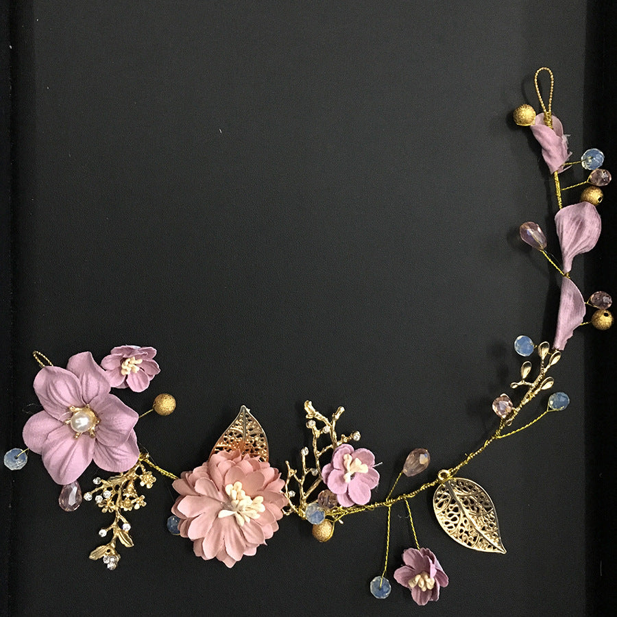 Handmade Gold Leaf Branch Flower Wedding Hair Accessory