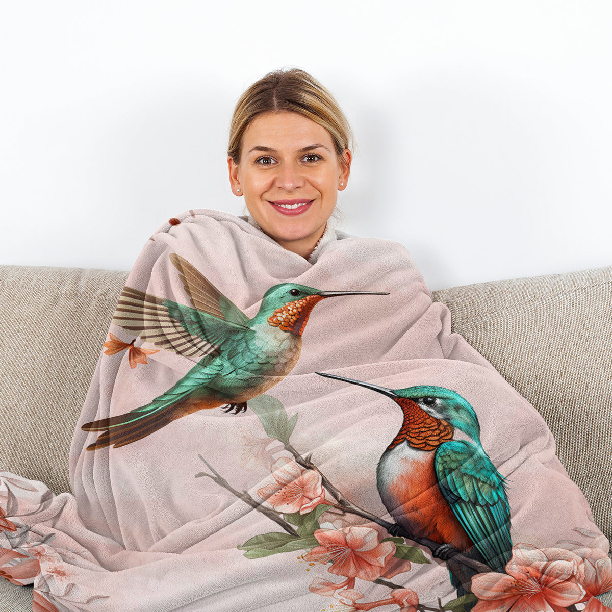 Multifunctional Floral Fleece Throw Blanket - Soft, Warm & Fluffy Outdoor & Home Use