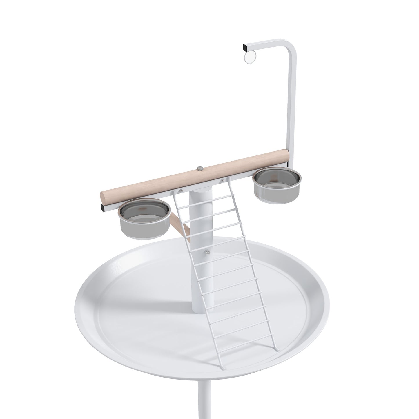 Bird Stand with Wheels, Perches, Feed Bowls & Tray for Parrots