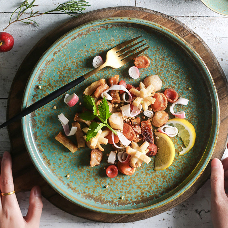 Japanese-Style Handmade Ceramic Soup Plate Set - Various Sizes, Retro Kitchenware