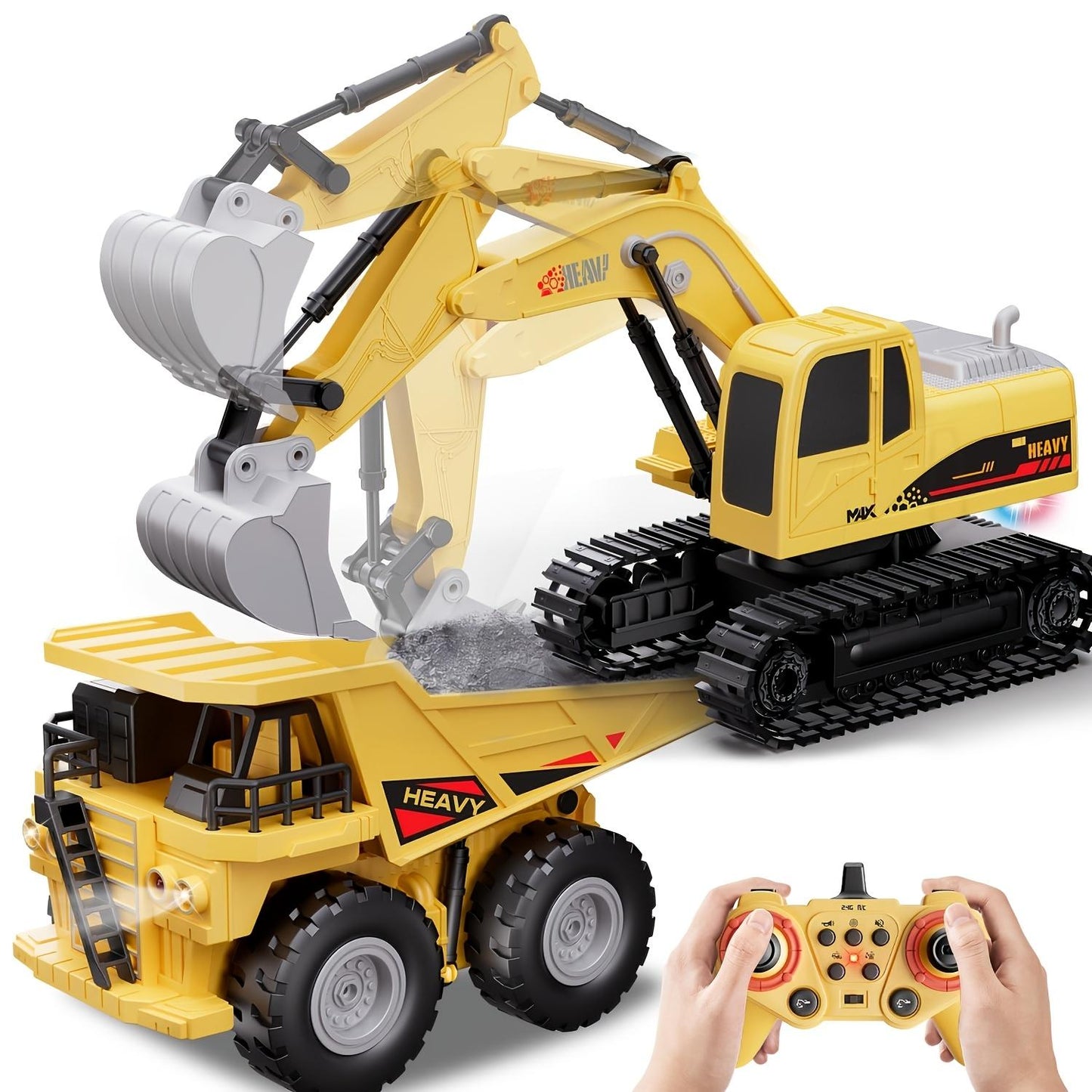 Remote Control Construction Vehicle Set for Kids - Educational Excavator & Dump Truck