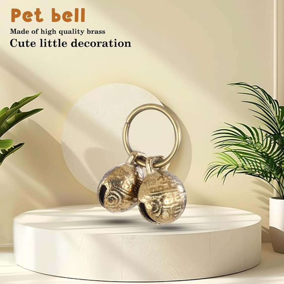 Extra Loud Brass Dog Collar Bell Set - 4 Pieces for Pet Tracking & Training