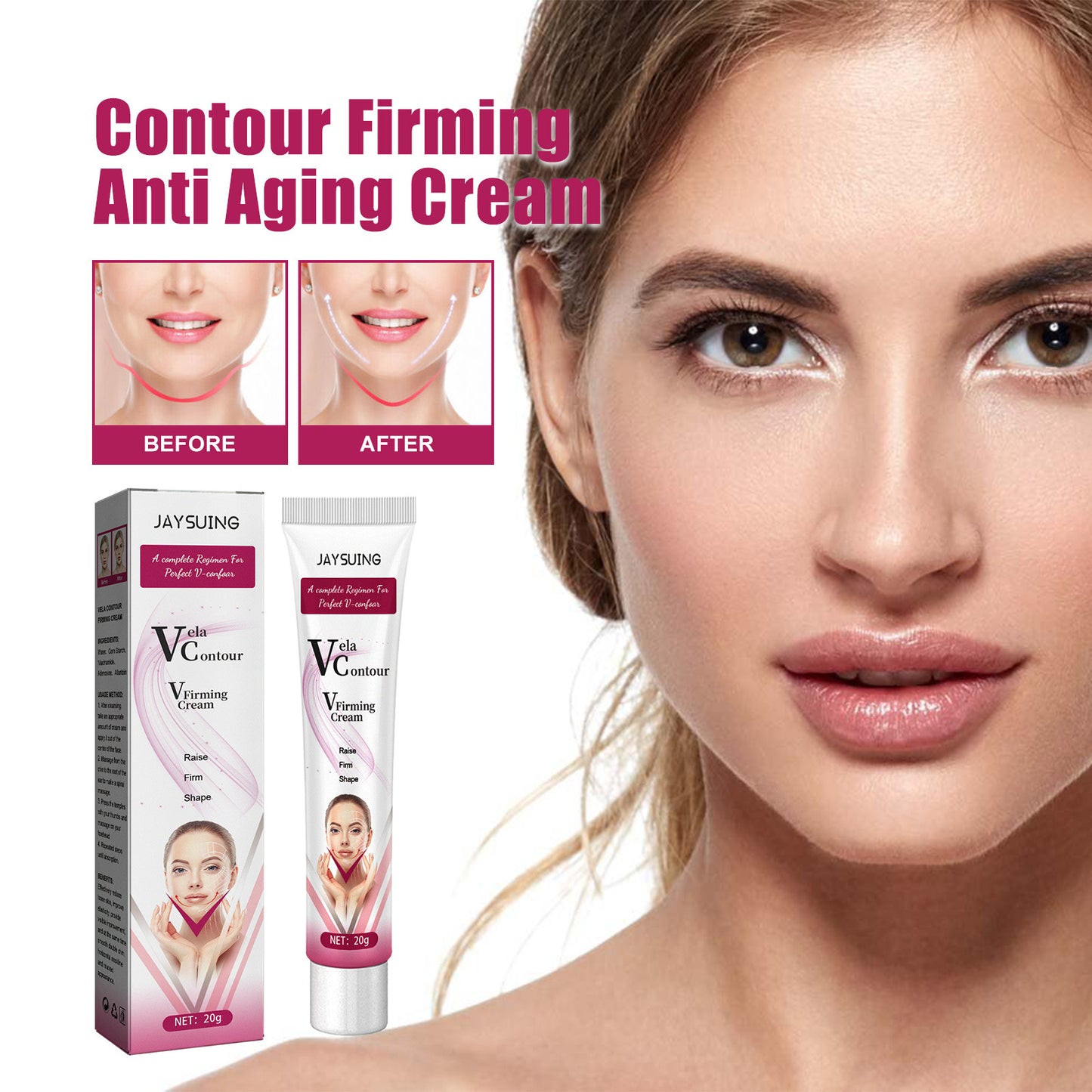 V Face Firming Contour Lifting Cream for Facial Shaping - 20g Anti-Aging