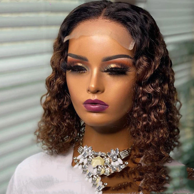 Natural Human Hair Pixie Lace Front Wig for Women - Brown & Black Variants
