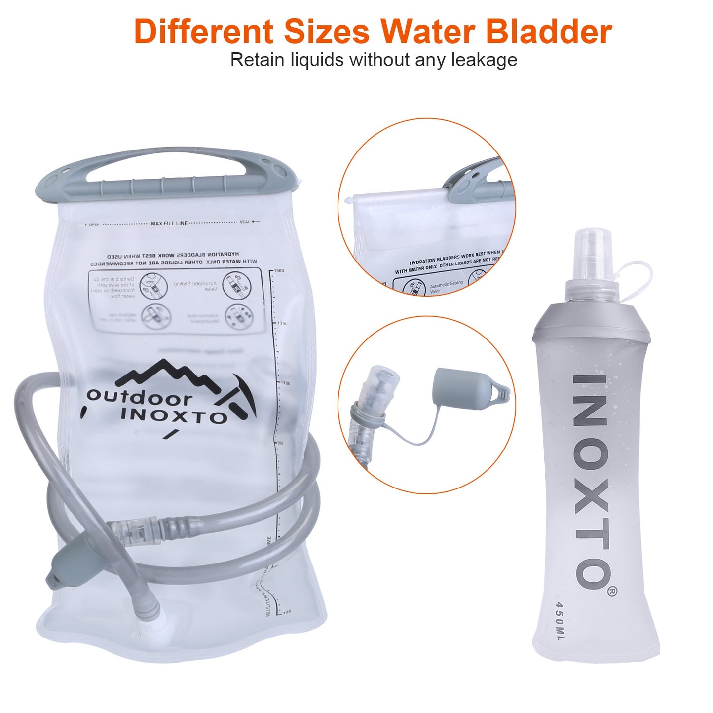 Hydration Vest Running Backpack with 1.5L Water Bladder - Adjustable Straps