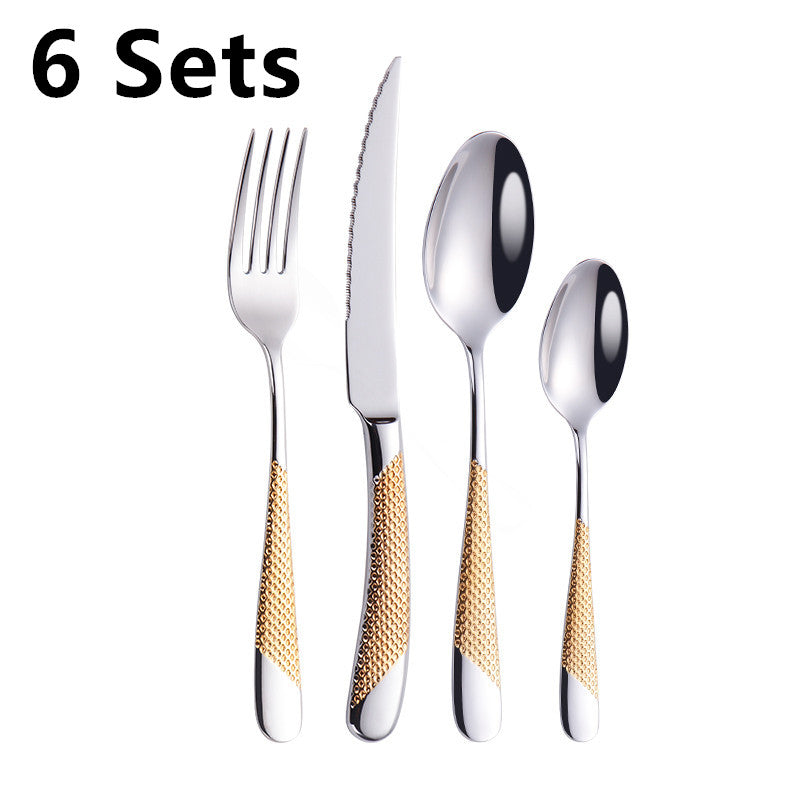 Stainless Steel Cutlery Set Kitchen Dinnerware Silver Gold Multiple Styles