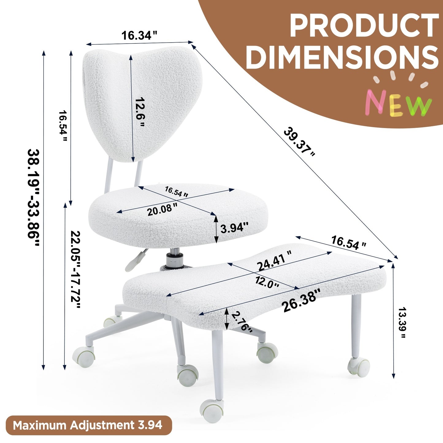 Ergonomic Meditation Chair with Lumbar Support - Beige