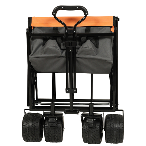 Large Capacity Collapsible Wagon with Canopy and Mosquito Net - All-Terrain Wheels, Foldable Garden Cart