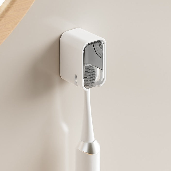 Wall Mounted Toothbrush Holder No Drill Waterproof Dustproof Bathroom Storage