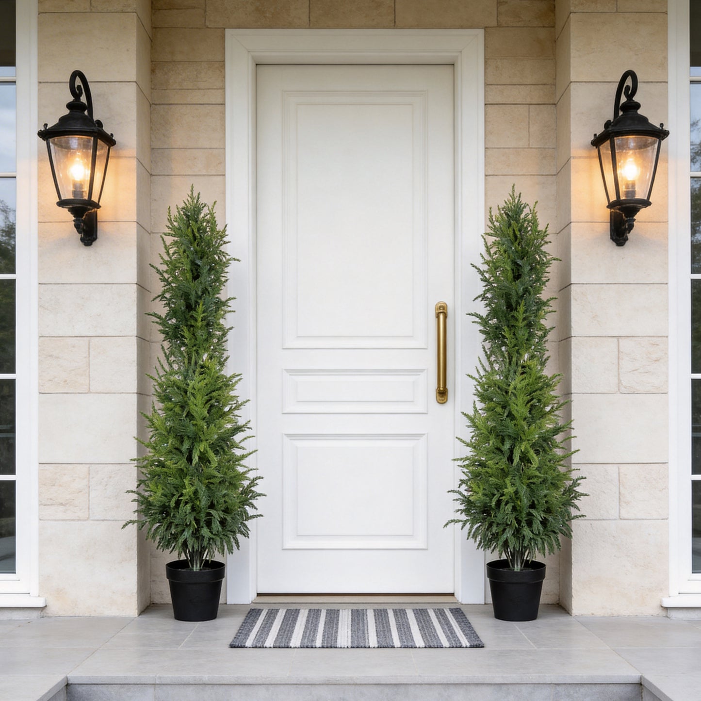 5' Real Touch Artificial Pine Tree in Black Pot - 2 Pack