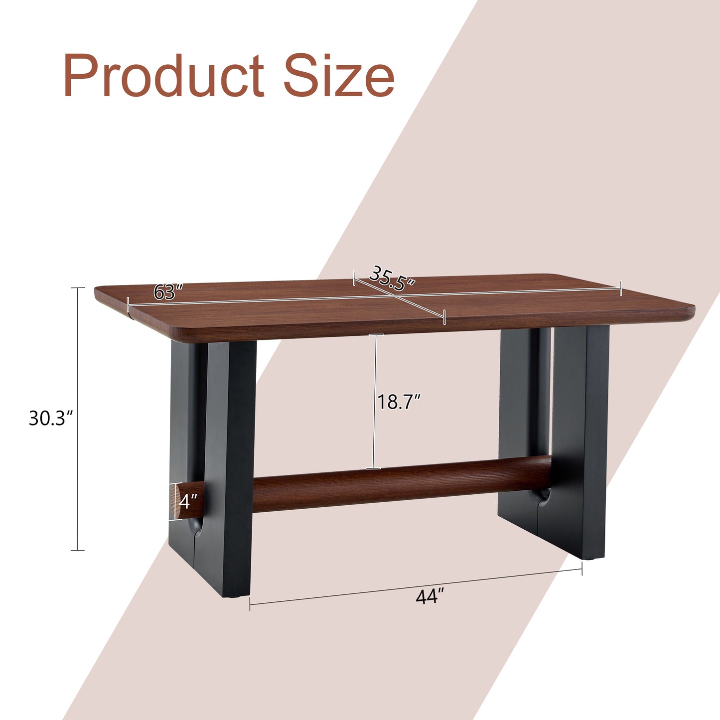 Compact Walnut & Black Dining Table for Small Spaces
