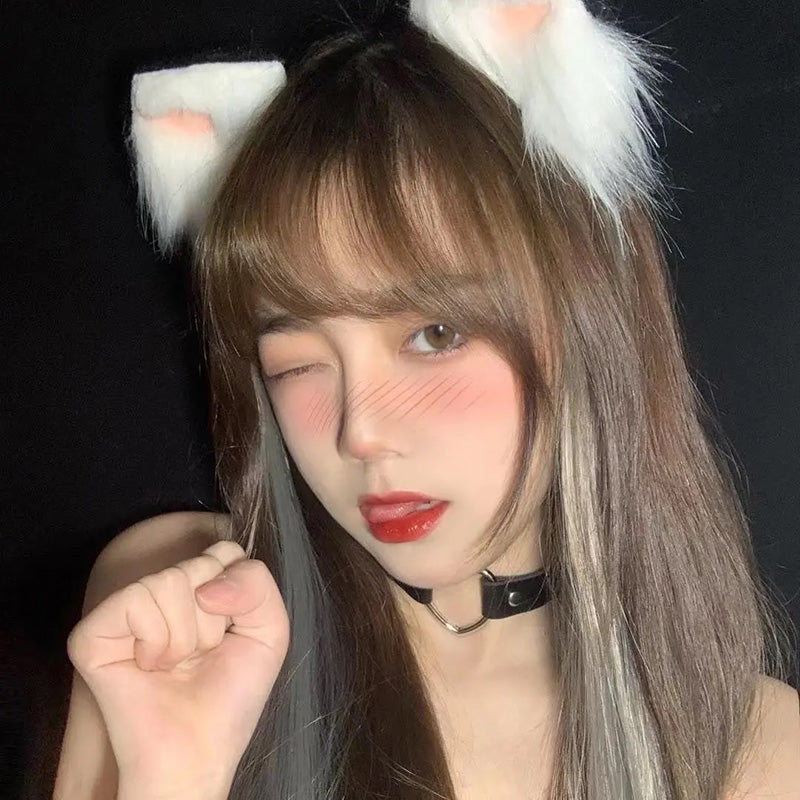 Cute Cat Ears Plush Hairband for Women - Fashion Hair Accessories