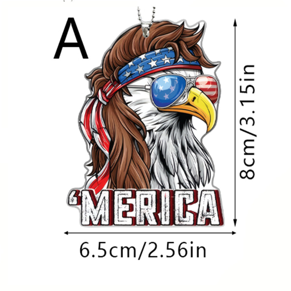 American Eagle Flag Acrylic Car Pendant - Creative Home & Party Decor