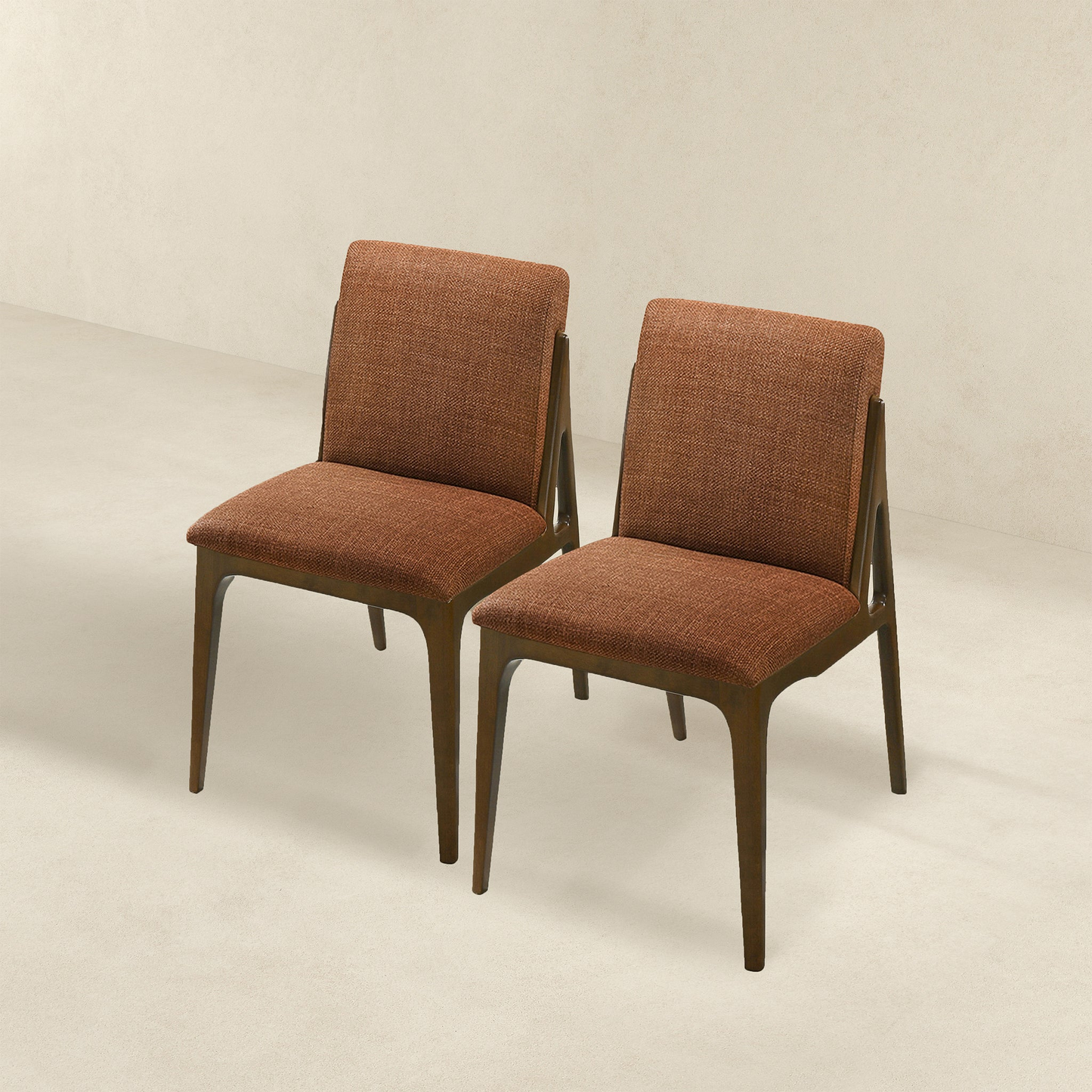 Grivelle Orange Fabric Dining Chair Set Of 2 For Vanity, Living Room