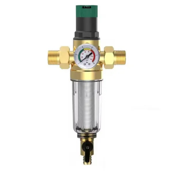 Water Pressure Reducer with Gauge & Mesh Filter for RV and Home Plumbing