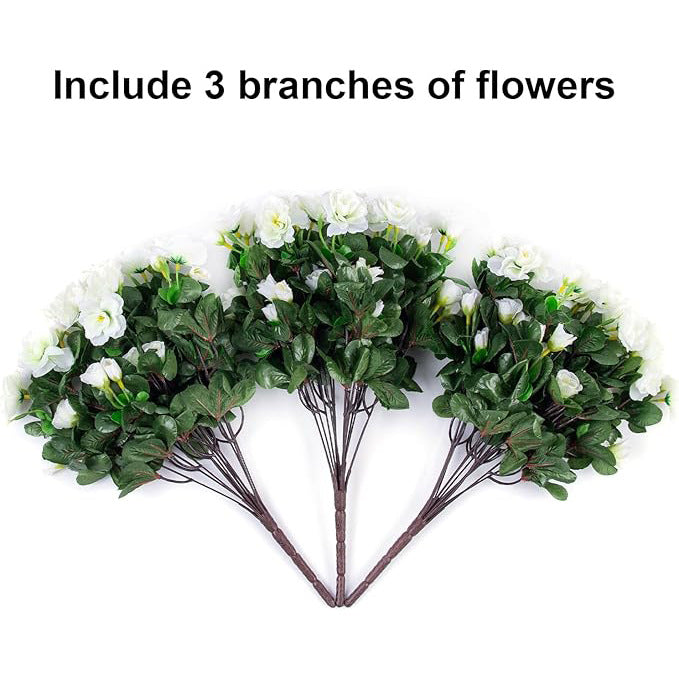 Artificial Green Plant Bouquet with Silk Flowers for Home & Garden Decor
