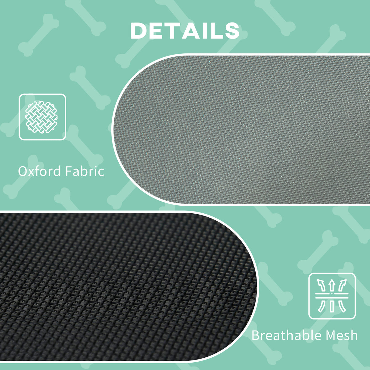 Outdoor Elevated Dog Bed with Removable Canopy - Gray, 30 Inch Pet Cot for Camping