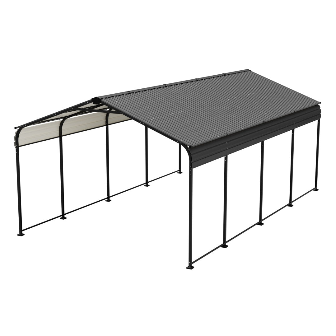 Heavy Duty Galvanized Steel Carport Canopy with Waterproof Roof - Large Capacity Shelter