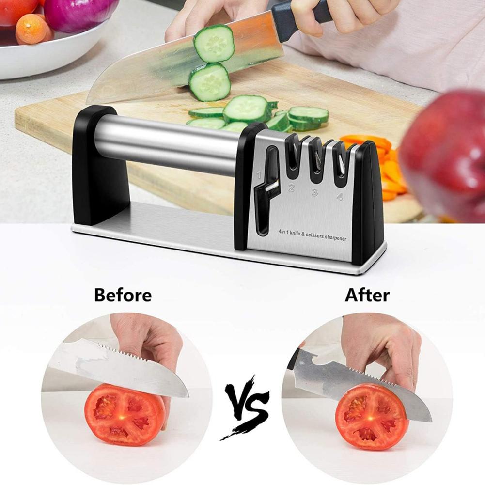 Non-slip Kitchen Knife Sharpener, Ergonomic Handle, Safe And Fast