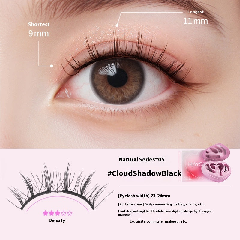 Magnetic False Eyelashes with Heart-Shaped Soap Holder - Natural Long Style
