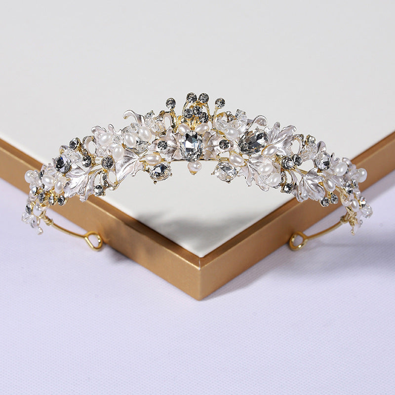 Pearl Crown Headdress – Women's Wedding Hair Accessory