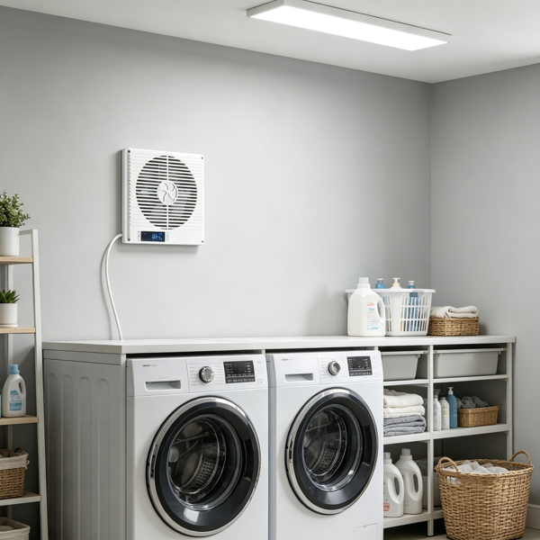 Wall-Mount In-Wall Fan with Remote, 10 Speeds, Dual Airflow, Quiet Ventilation