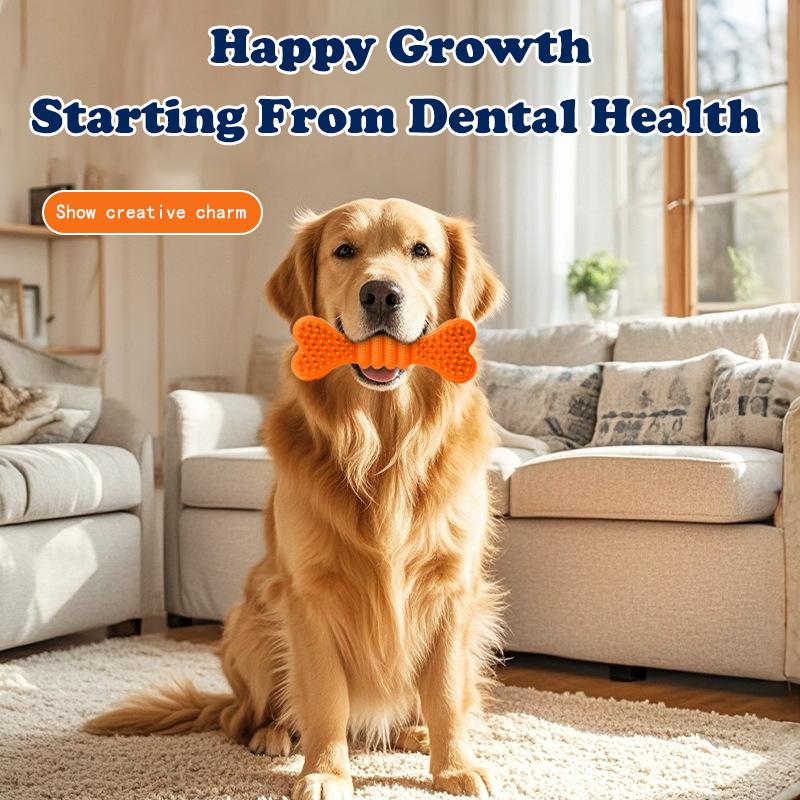 Dog Chew Toys 2-Pack - Dental Care & Toothbrush Stick for Small, Medium & Large Dogs