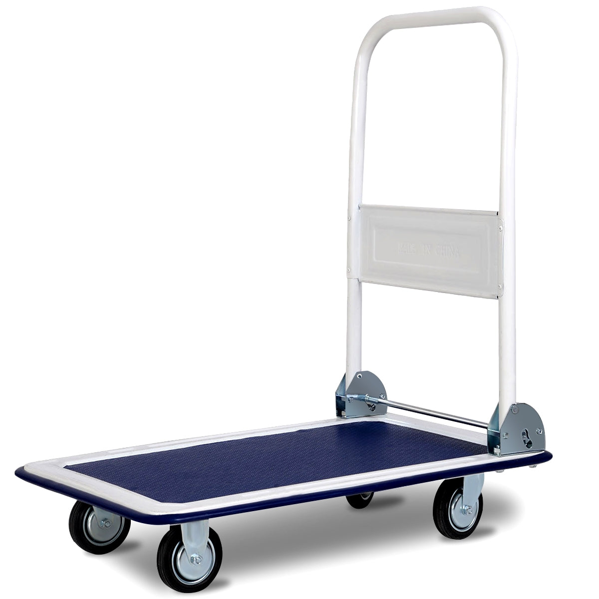 330 Lbs Foldable Platform Cart Dolly - Blue Vinyl
