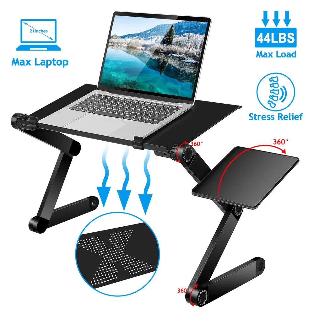Foldable Laptop Table with Mouse Board - Portable Desk for Home & Travel
