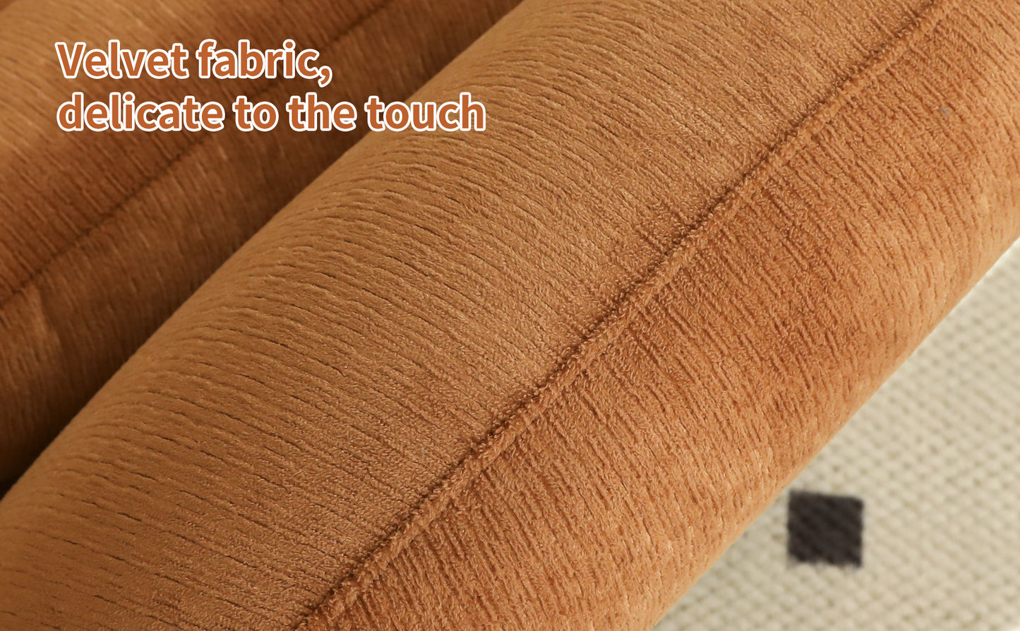 Cozy Armless Accent Chair with Solid Wood Legs - Caramel