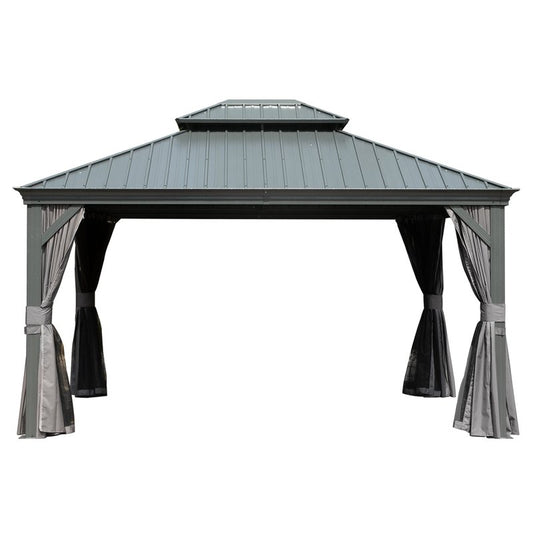 10 X 14 Hardtop Gazebo Permanent Outdoor With Galvanized Steel Double