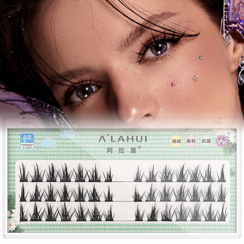False Eyelashes Segmented Little Devil - Single Line, Hard Stem, Cut Style
