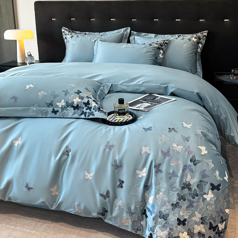 Cotton Embroidered Fitted Bed Sheet Set - Multiple Sizes & Patterns