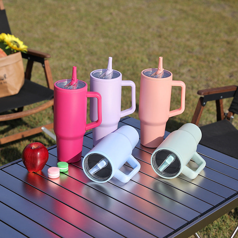 304 Stainless Steel Folding Vacuum Cup with Suction Mouth - Multiple Colors & Capacity