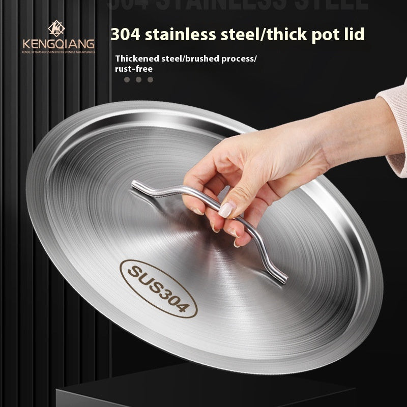Extra Thick Stainless Steel Soup Pot Lid Food Grade Kitchen Storage Cover