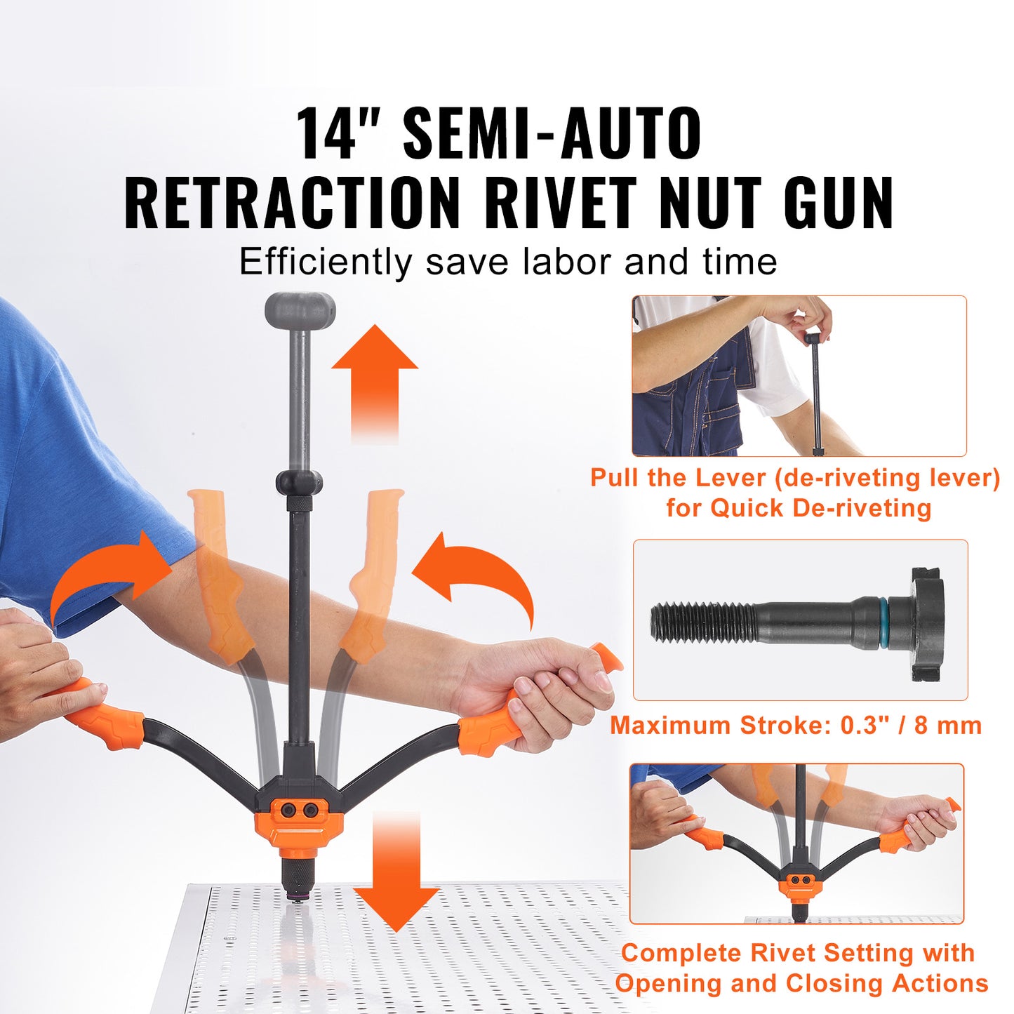 Riveting Tool Kit with 70 Nuts & 7 Mandrels for DIY Repairs